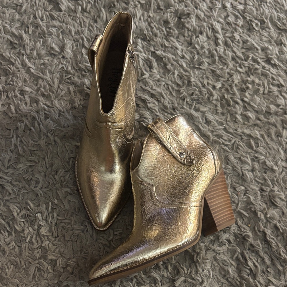 Corkys Metallic Gold Ankle Booties